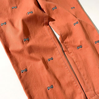 90's～ NORTHSHORE オレンジ 総柄 リボン コットン チノ パンツ