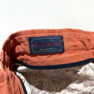 90's～ NORTHSHORE オレンジ 総柄 リボン コットン チノ パンツ