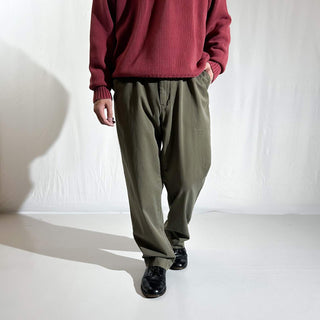 90's～ OLD RALPH LAUREN "PROSPECT PANT" カーキ ワイド チノ パンツ