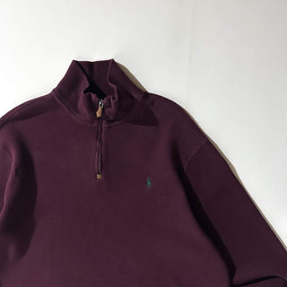 90's～ OLD Ralph Lauren ワインレッド ハーフジップ ニット セーター