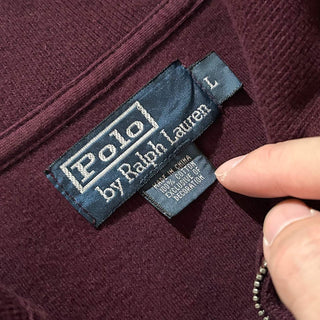 90's～ OLD Ralph Lauren ワインレッド ハーフジップ ニット セーター