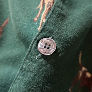 90's～ RALPH LAUREN 犬 アニマル 総柄 フランネル L/Sパジャマシャツ