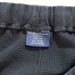 90's～ Ralph Lauren ブラック ドローコード サーマル パンツ