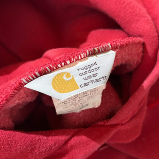 90's "made in USA" Carhartt ヘビーウェイト リバースウィーブタイプ ワンポイント スウェット パーカ