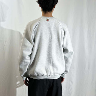 90's "made in USA" FRUIT OF THE LOOM リバーシブル アニマル メッセージ プリント スウェット シャツ