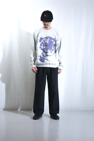 90's "made in USA" FRUIT OF THE LOOM リバーシブル アニマル メッセージ プリント スウェット シャツ