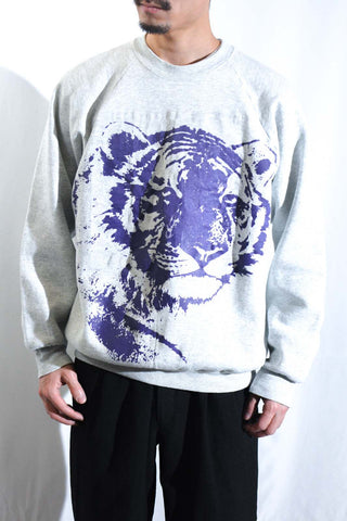 90's "made in USA" FRUIT OF THE LOOM リバーシブル アニマル メッセージ プリント スウェット シャツ