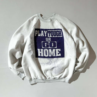 90's "made in USA" FRUIT OF THE LOOM リバーシブル アニマル メッセージ プリント スウェット シャツ