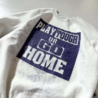 90's "made in USA" FRUIT OF THE LOOM リバーシブル アニマル メッセージ プリント スウェット シャツ