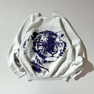 90's "made in USA" FRUIT OF THE LOOM リバーシブル アニマル メッセージ プリント スウェット シャツ