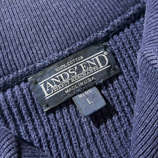 90's "made in USA" Lands' End コットン ジープ ニット セーター