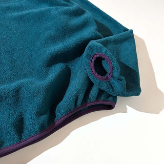 90's "made in USA" Lands' End ブルーグリーン×パープル スナップTタイプ フリース プルオーバー