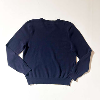 Ralph Lauren "ITALIAN YARN LAMBS WOOL" Vネック ニット セーター (ネイビー)