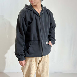 Carhartt "rain defender" ブラック フルジップ スウェット パーカ