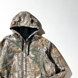 DEWALT 裏サーマル リアルツリーカモ ダブルフェイス フルジップ スウェット パーカ