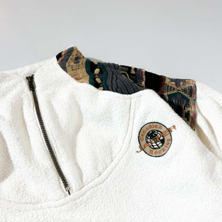 90's "made in CANADA" ALL TERRAIN GEAR 3Dニット 切替 表起毛 ハーフジップ スウェットシャツ