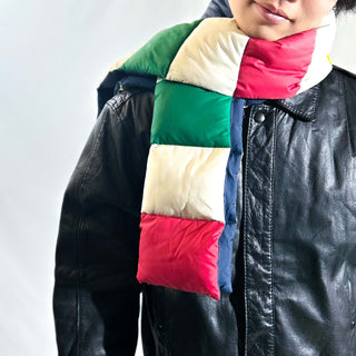 00's Hudson's Bay マルチカラー 中綿 パッファー マフラー