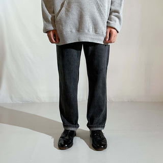 00's LANDS' END "先染め" ブラック デニム パンツ