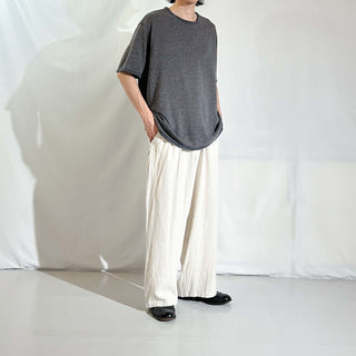 00's OLD NAVY リネン×レーヨン ドローコード ワイド イージー パンツ