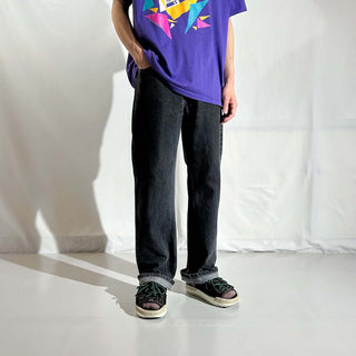 00's FADED GLORY "先染め" ストレート ブラック デニム パンツ