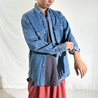 90's OLD GAP デニム レギュラーカラー L/Sシャツ