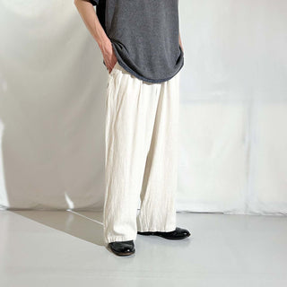 00's OLD NAVY リネン×レーヨン ドローコード ワイド イージー パンツ
