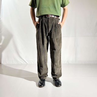 00's BILL BLASS カーキ 2タック コーデュロイ パンツ