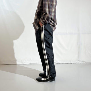 90's adidas ブラック ドローコード ナイロン パンツ