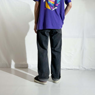 00's FADED GLORY "先染め" ストレート ブラック デニム パンツ