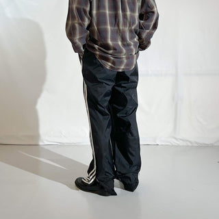90's adidas ブラック ドローコード ナイロン パンツ