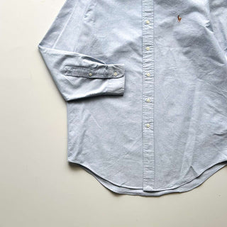 90's～ OLD RALPH LAUREN "YARMOUTH" サックスブルー オックスフォード ボタンダウン L/Sシャツ