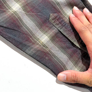 00's ARROW オンブレ風 チェック ボタンダウン L/Sネルシャツ