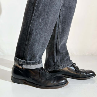 00's LANDS' END "先染め" ブラック デニム パンツ