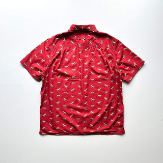 00's DULUTH TRADING CO 恐竜 アニマル 総柄 S/Sシャツ