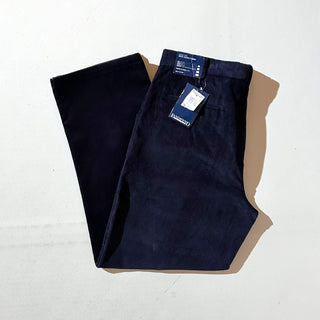 90's～ "deadstock" LANDS' END ２タック コーデュロイ パンツ (NAVY 35×32)