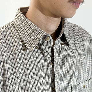 90's Eddie Bauer オックスフォード チェック ボタンダウン L/Sシャツ