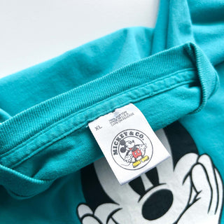 90's "made in USA" Mickey&CO. 青パンミッキー キャラクター プリント Tシャツ