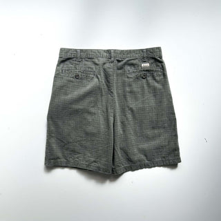 00's WOOLRICH オリーブ 2タック チェック ワイド ショーツ