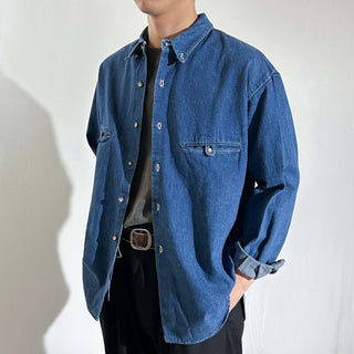 90's～ BREECHES デニム ボタンダウン L/Sシャツ