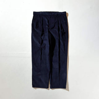 90's～ "deadstock" LANDS' END ２タック コーデュロイ パンツ (NAVY 35×32)
