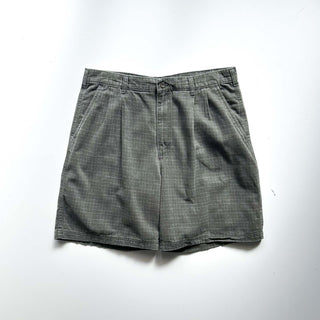 00's WOOLRICH オリーブ 2タック チェック ワイド ショーツ