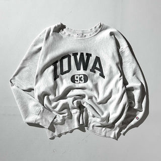 90's champion "極太アーム" IOWA カレッジ スウェット シャツ