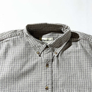 90's Eddie Bauer オックスフォード チェック ボタンダウン L/Sシャツ