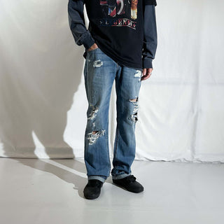00's Levi's ジップフライ ボロ ダメージ デニム パンツ