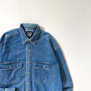 90's OLD GAP デニム レギュラーカラー L/Sシャツ