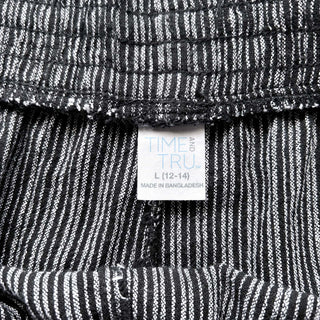 00's TIME AND TRU リネン×レーヨン ドローコード ストライプ ワイド イージー パンツ