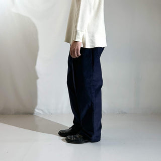 90's～ "deadstock" LANDS' END ２タック コーデュロイ パンツ (NAVY 35×32)