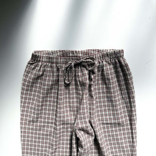 90's "made in USA" Fundamental Things ポリエステル×レーヨン チェック ワイド イージー パンツ