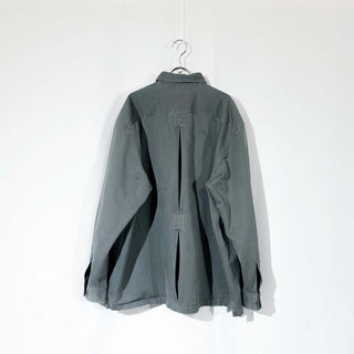 00's Eddie Bauer オメプリ 無地 グレー L/Sシャツ
