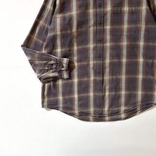 00's ARROW オンブレ風 チェック ボタンダウン L/Sネルシャツ